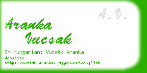 aranka vucsak business card